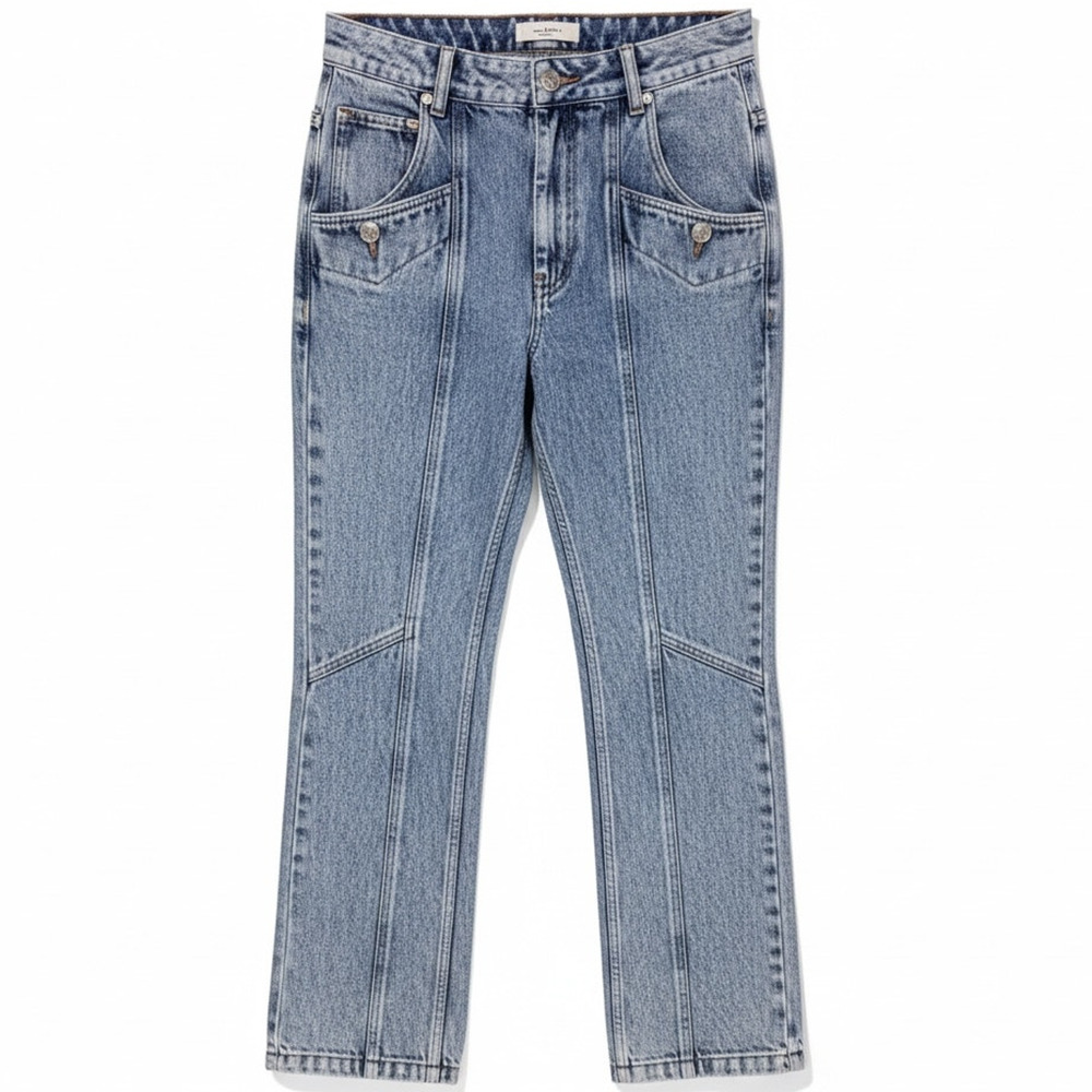 Isabel Marant Etoile Straight Leg High Rise Jeans US 2/4 Light Utility Pockets